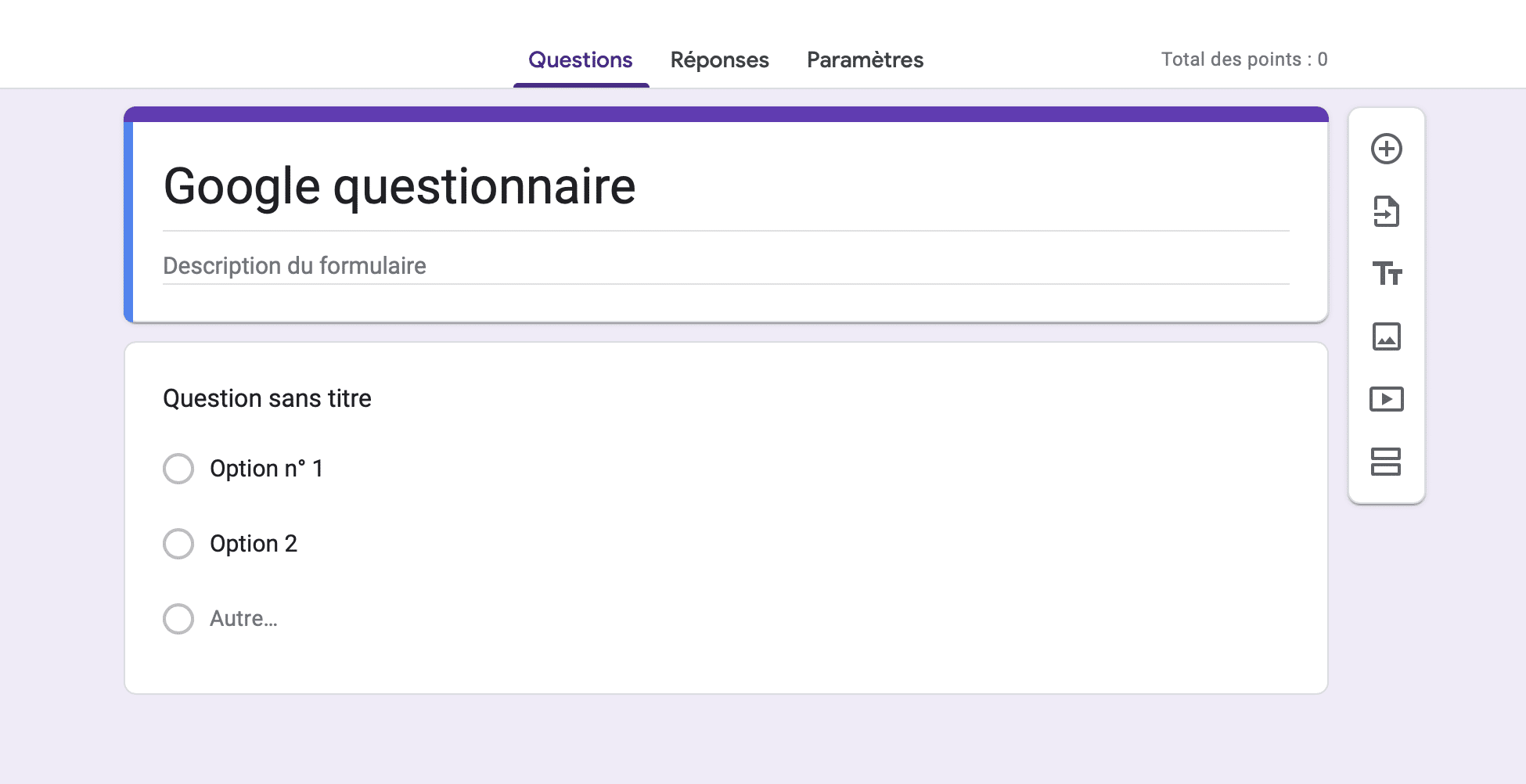 Quiz Google questionnaire